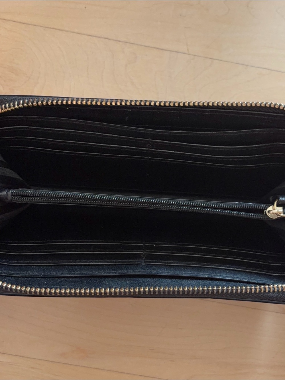 Victoria's Secret Black Zip-Around Wallet with Gold Eyelet Accents - Picture 5 of 5